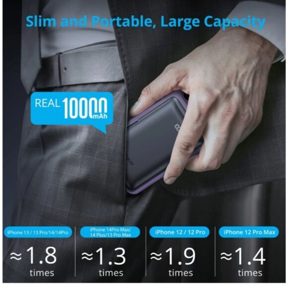 I Phone Wireless Portable Charger 10000mAh Magnetic Fast Charge Power Bank - Picture 5 of 14